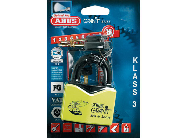Hengelås Abus Marine - Sea & Snow KL. 3 - 37/55 - C/ES 